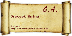 Oracsek Amina névjegykártya